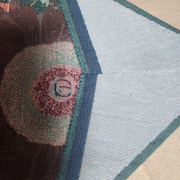 Tapestry Table Runner Sunflowers Daisies Blue Floral Accent Home Decor - Picture 6 of 8